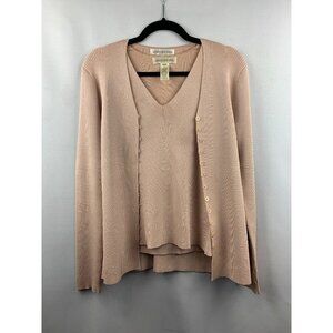 Women's Jones New York Pink Tank & Cardigan Set Size M